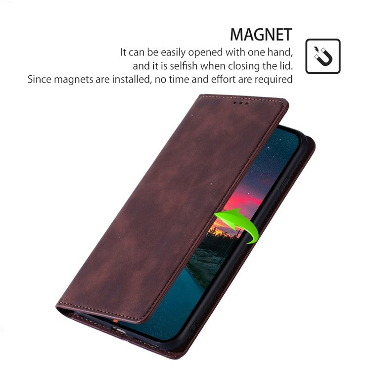 For Infinix Note 40 Pro 4G Skin Feel Magnetic Leather Phone Case(Dark Brown) - Infinix Cases by buy2fix | Online Shopping UK | buy2fix