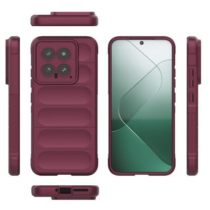 For Xiaomi 14 5G Magic Shield TPU + Flannel Phone Case(Wine Red) - 14 Cases by buy2fix | Online Shopping UK | buy2fix