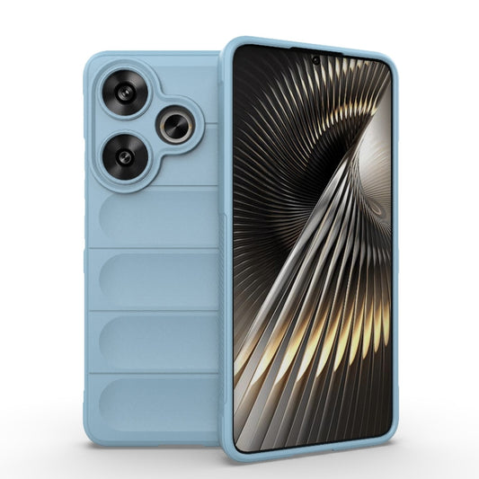For Xiaomi Redmi Turbo 3 5G Magic Shield TPU + Flannel Phone Case(Light Blue) - Xiaomi Cases by buy2fix | Online Shopping UK | buy2fix