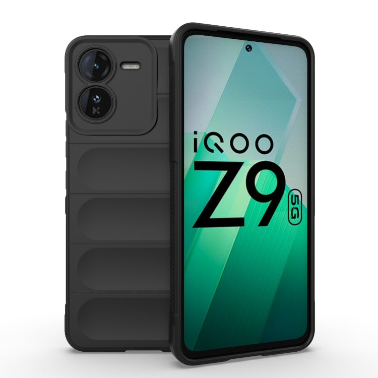 For vivo iQOO Z9 5G Magic Shield TPU + Flannel Phone Case(Black) - vivo Cases by buy2fix | Online Shopping UK | buy2fix