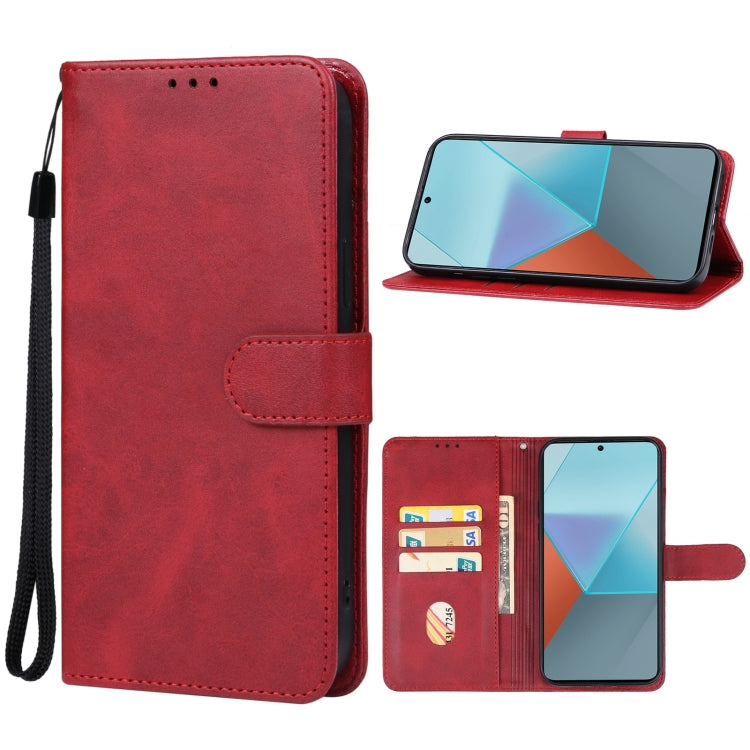 For Xiaomi Redmi Note 13 Pro 4G/Poco M6 Pro 4G Leather Phone Case(Red) - Note 13 Pro Cases by buy2fix | Online Shopping UK | buy2fix