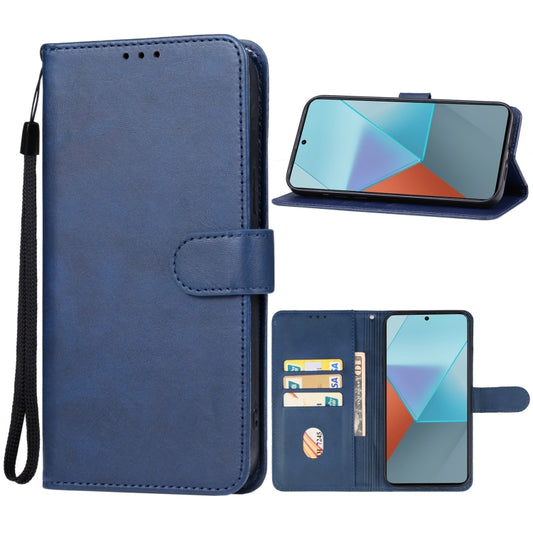 For Xiaomi Redmi Note 13 Pro 4G/Poco M6 Pro 4G Leather Phone Case(Blue) - Note 13 Pro Cases by buy2fix | Online Shopping UK | buy2fix
