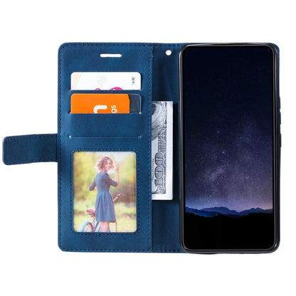For Xiaomi Redmi A3 Skin Feel Splicing Leather Phone Case(Blue) - Xiaomi Cases by buy2fix | Online Shopping UK | buy2fix