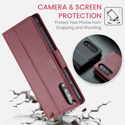 For Samsung Galaxy A30s / A50s / A50 CaseMe 023 Butterfly Buckle Litchi Texture RFID Anti-theft Leather Phone Case(Wine Red) - Galaxy Phone Cases by CaseMe | Online Shopping UK | buy2fix