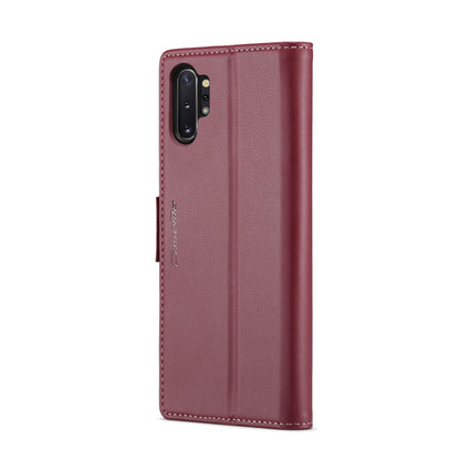 For Samsung Galaxy Note10+ CaseMe 023 Butterfly Buckle Litchi Texture RFID Anti-theft Leather Phone Case(Wine Red) - Galaxy Phone Cases by CaseMe | Online Shopping UK | buy2fix