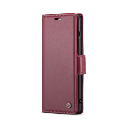 For Samsung Galaxy S10 CaseMe 023 Butterfly Buckle Litchi Texture RFID Anti-theft Leather Phone Case(Wine Red) - Galaxy Phone Cases by CaseMe | Online Shopping UK | buy2fix