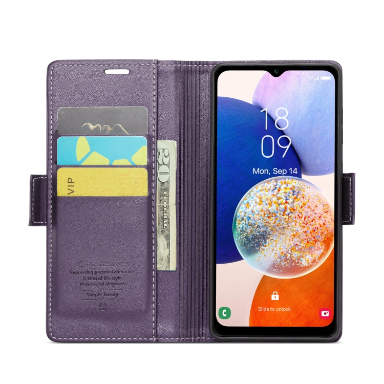 For Samsung Galaxy A14 4G/5G CaseMe 023 Butterfly Buckle Litchi Texture RFID Anti-theft Leather Phone Case(Pearly Purple) - Galaxy Phone Cases by CaseMe | Online Shopping UK | buy2fix