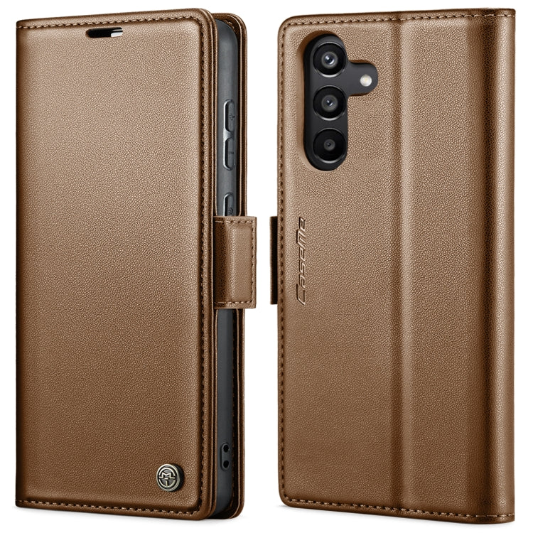 For Samsung Galaxy A35 5G CaseMe 023 Butterfly Buckle Litchi Texture RFID Anti-theft Leather Phone Case(Brown) - Galaxy Phone Cases by CaseMe | Online Shopping UK | buy2fix