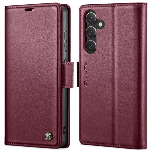 For Samsung Galaxy A55 CaseMe 023 Butterfly Buckle Litchi Texture RFID Anti-theft Leather Phone Case(Wine Red) - Galaxy Phone Cases by CaseMe | Online Shopping UK | buy2fix