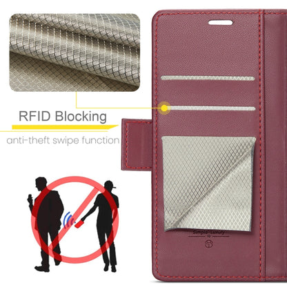 For Xiaomi Poco X6 5G CaseMe 023 Butterfly Buckle Litchi Texture RFID Anti-theft Leather Phone Case(Wine Red) - Xiaomi Cases by CaseMe | Online Shopping UK | buy2fix