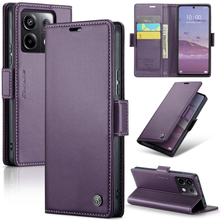 For Xiaomi Poco X6 5G CaseMe 023 Butterfly Buckle Litchi Texture RFID Anti-theft Leather Phone Case(Pearly Purple) - Xiaomi Cases by CaseMe | Online Shopping UK | buy2fix