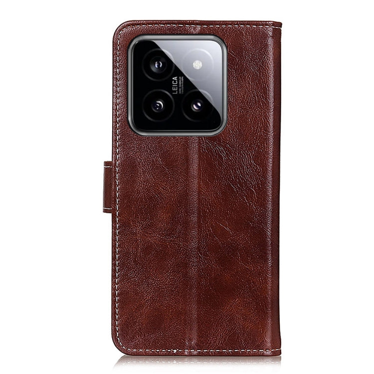 For Xiaomi 14 Retro Crazy Horse Texture Leather Phone Case(Brown) - 14 Cases by buy2fix | Online Shopping UK | buy2fix