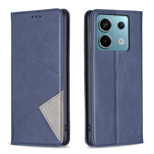 For Xiaomi Redmi Note 13 Pro 4G Global Rhombus Texture Magnetic Leather Phone Case(Blue) - Note 13 Pro Cases by buy2fix | Online Shopping UK | buy2fix