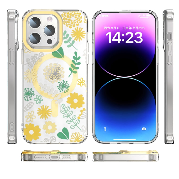 For iPhone 15 MagSafe Magnetic TPU Phone Case(Yellow Chrysanthemum) - iPhone 15 Cases by buy2fix | Online Shopping UK | buy2fix