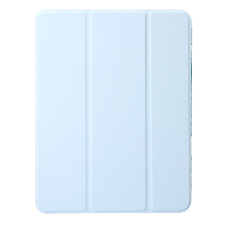 For iPad Pro 13 2024 Clear Acrylic 3-Fold Leather Tablet Case(Ice Blue) - iPad Pro 13 2024 Cases by buy2fix | Online Shopping UK | buy2fix