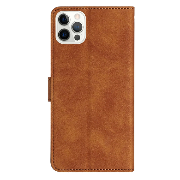 For iPhone 16 Pro Max Seven Butterflies Embossed Leather Phone Case(Brown) - iPhone 16 Pro Max Cases by buy2fix | Online Shopping UK | buy2fix