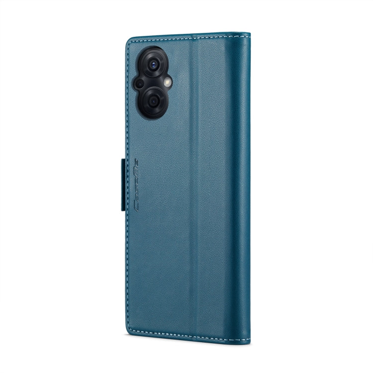 For OPPO Reno7 Z Global/Reno7 Lite Global CaseMe 023 Butterfly Buckle Litchi Texture RFID Anti-theft Leather Phone Case(Blue) - OPPO Cases by CaseMe | Online Shopping UK | buy2fix