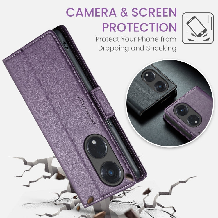 For OPPO Reno8 T 5G/A1 Pro 5G CaseMe 023 Butterfly Buckle Litchi Texture RFID Anti-theft Leather Phone Case(Pearly Purple) - OPPO Cases by CaseMe | Online Shopping UK | buy2fix