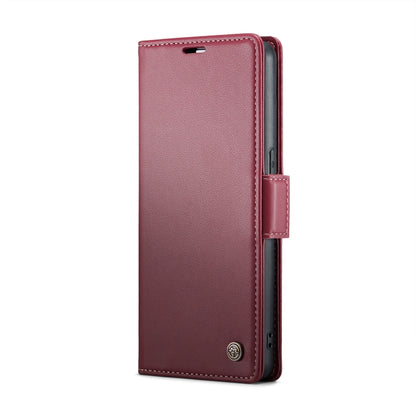 For OPPO Reno7 4G Indonesia/F21 Pro 4G/Reno8 4G CaseMe 023 Butterfly Buckle Litchi Texture RFID Anti-theft Leather Phone Case(Wine Red) - OPPO Cases by CaseMe | Online Shopping UK | buy2fix