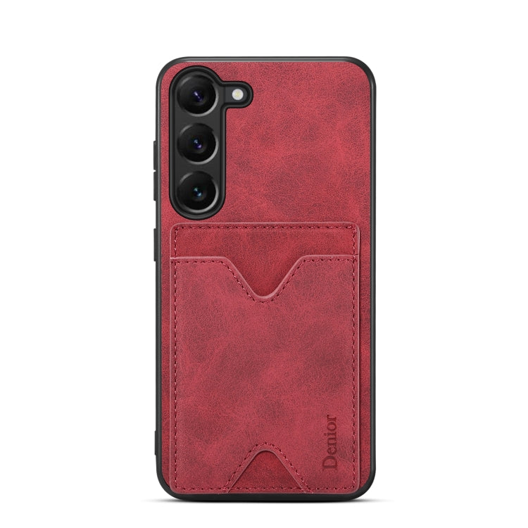 For Samsung Galaxy S24 5G Denior PU Back Cover Card Slot Holder Phone Case(Red) - Galaxy S24 5G Cases by Denior | Online Shopping UK | buy2fix