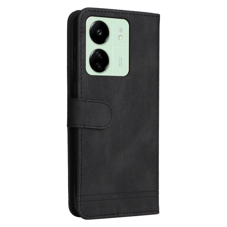 For Xiaomi Redmi 13C 4G Skin Feel Life Tree Metal Button Leather Phone Case(Black) - 13C Cases by buy2fix | Online Shopping UK | buy2fix