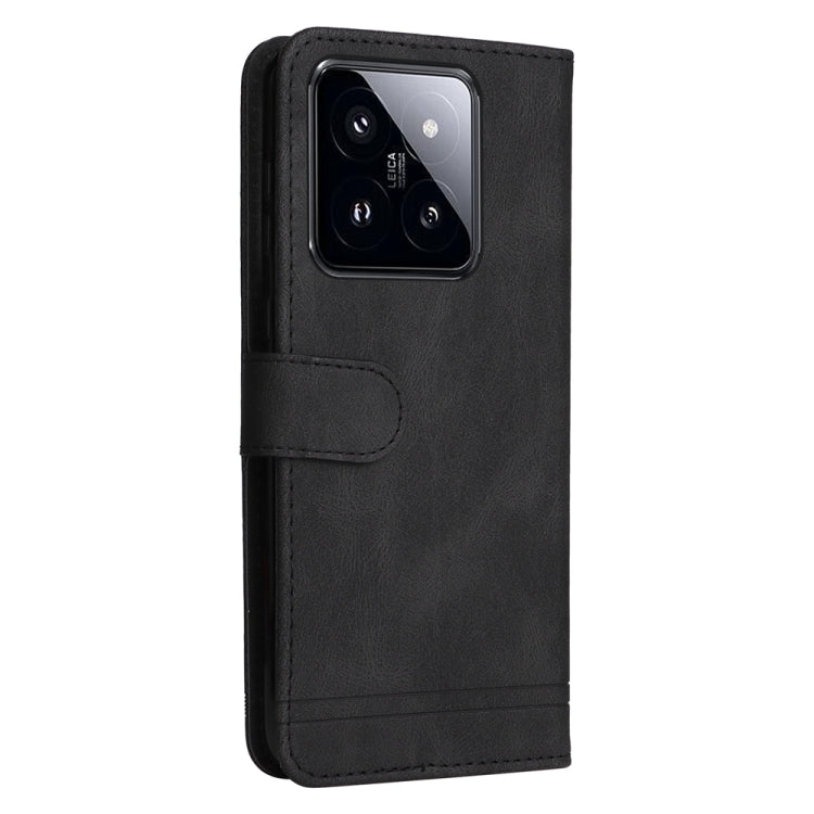 For Xiaomi 14 Pro Skin Feel Life Tree Metal Button Leather Phone Case(Black) - 14 Pro Cases by buy2fix | Online Shopping UK | buy2fix