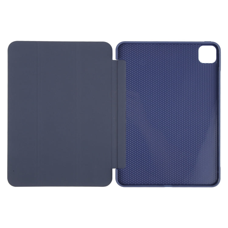 For iPad Pro 13 2024 GEBEI 3-folding Holder Shockproof Flip Leather Tablet Case(Dark Blue) - iPad Pro 13 2024 Cases by GEBEI | Online Shopping UK | buy2fix