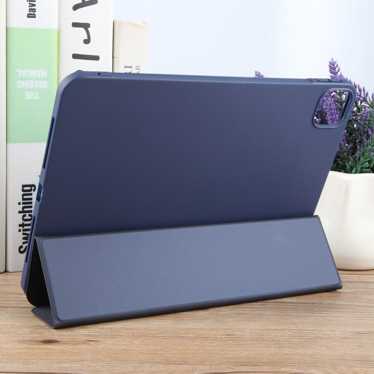 For iPad Pro 13 2024 GEBEI 3-folding Holder Shockproof Flip Leather Tablet Case(Dark Blue) - iPad Pro 13 2024 Cases by GEBEI | Online Shopping UK | buy2fix