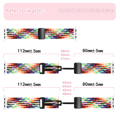 Magnetic Fold Clasp Woven Watch Band For Apple Watch 42mm(Rainbow Color) - Watch Bands by buy2fix | Online Shopping UK | buy2fix