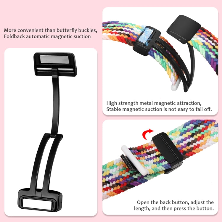 Magnetic Fold Clasp Woven Watch Band For Apple Watch SE 40mm(Rainbow Color) - Watch Bands by buy2fix | Online Shopping UK | buy2fix