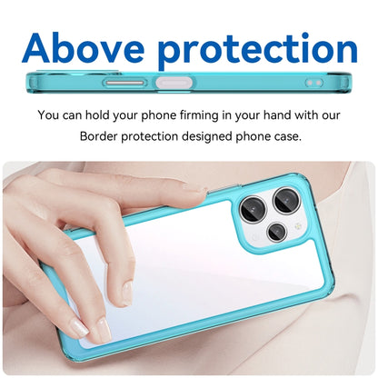 For Xiaomi Redmi 12 5G Colorful Series Acrylic Hybrid TPU Phone Case(Transparent Blue) - Xiaomi Cases by buy2fix | Online Shopping UK | buy2fix