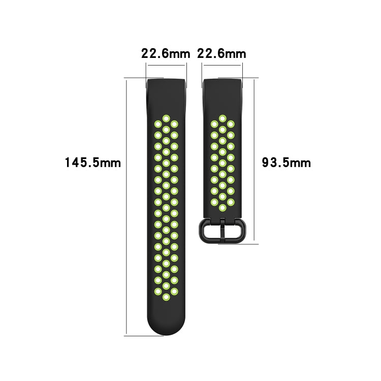 For Fitbit Charge 4 / Charge 3 / Charge 3 SE Watch Button Two Colors Silicone Replacement Strap Watchband(White Black) - Watch Bands by buy2fix | Online Shopping UK | buy2fix