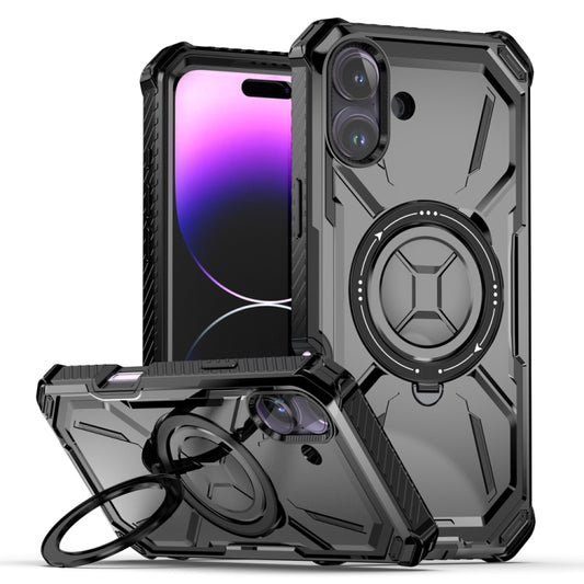 For iPhone 16 Plus Armor Series Holder Phone Case(Black) - iPhone 16 Plus Cases by buy2fix | Online Shopping UK | buy2fix