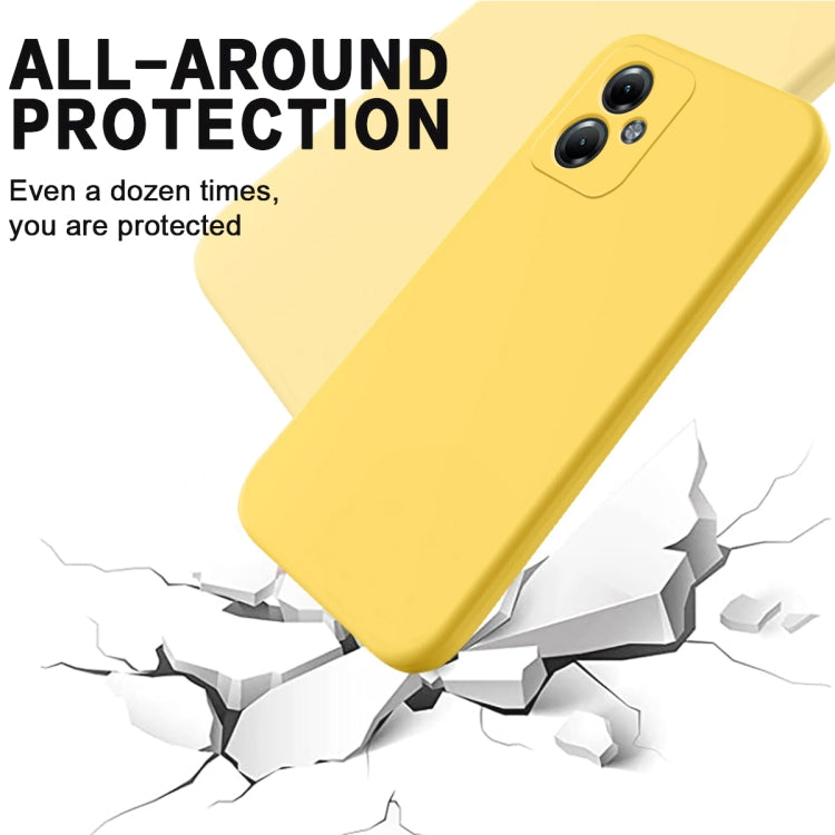 For Motorola Moto G54 Power Pure Color Liquid Silicone Shockproof Phone Case(Yellow) - Motorola Cases by buy2fix | Online Shopping UK | buy2fix