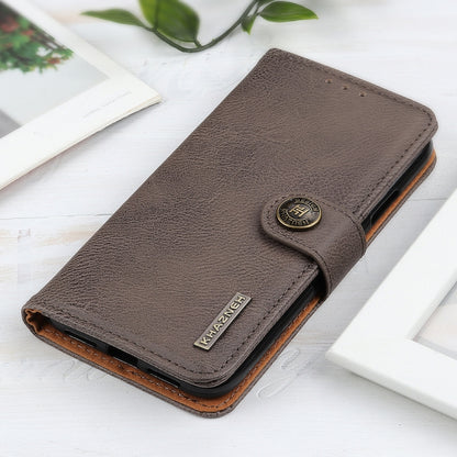 For Xiaomi Redmi 13C KHAZNEH Cowhide Texture Flip Leather Phone Case(Khaki) - 13C Cases by buy2fix | Online Shopping UK | buy2fix