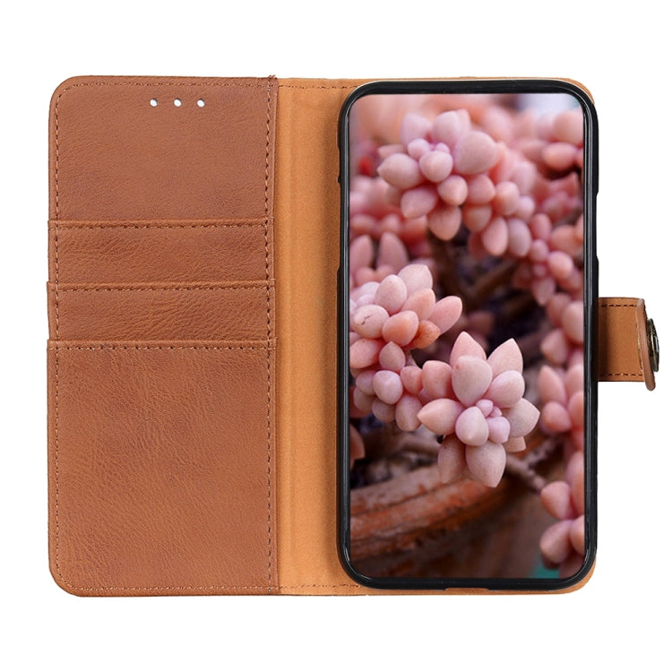 For Xiaomi Redmi Note 13 4G KHAZNEH Cowhide Texture Flip Leather Phone Case(Brown) - Note 13 Cases by buy2fix | Online Shopping UK | buy2fix