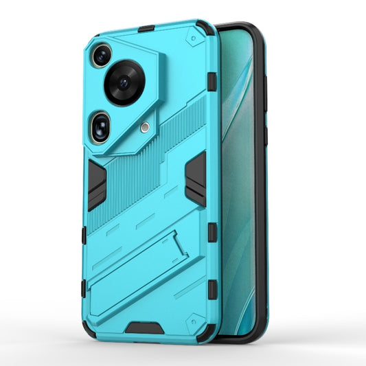 For Huawei Pura 70 Ultra Punk Armor 2 in 1 PC + TPU Phone Case with Holder(Blue) - Huawei Cases by buy2fix | Online Shopping UK | buy2fix