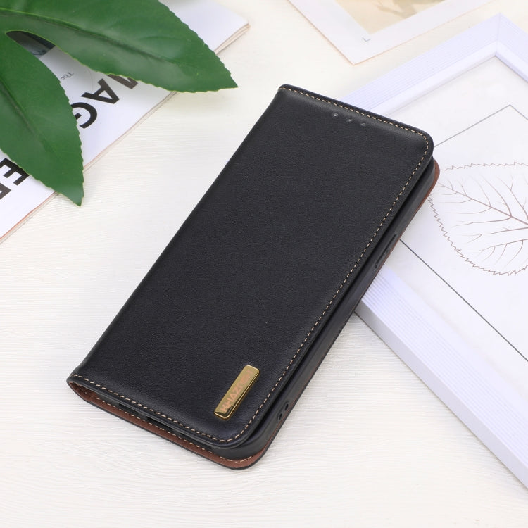 For iPhone 16 Pro KHAZNEH Nappa Top Layer Cowhide Leather Phone Case(Black) - iPhone 16 Pro Cases by buy2fix | Online Shopping UK | buy2fix