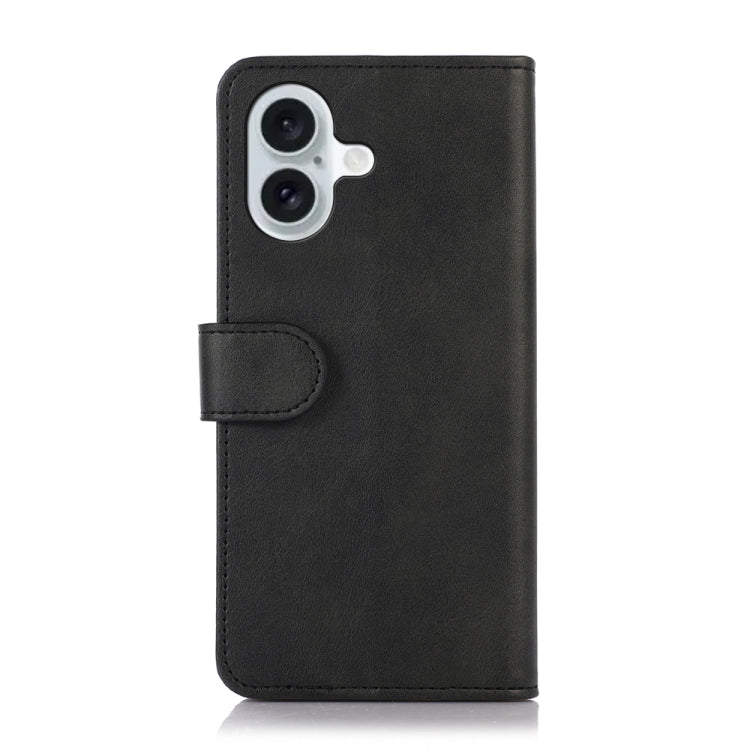 For iPhone 16 Plus Cow Texture Leather Phone Case(Black) - iPhone 16 Plus Cases by buy2fix | Online Shopping UK | buy2fix