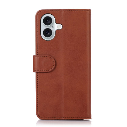 For iPhone 16 Cow Texture Leather Phone Case(Brown) - iPhone 16 Cases by buy2fix | Online Shopping UK | buy2fix