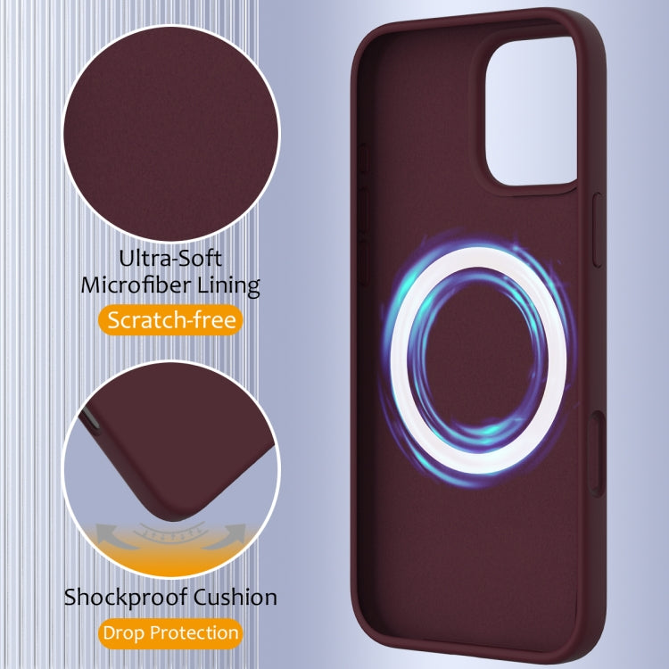 For iPhone 16 Pro Max Shockproof Silicone Magsafe Phone Case(Plum Color) - iPhone 16 Pro Max Cases by buy2fix | Online Shopping UK | buy2fix