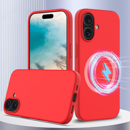 For iPhone 16 Shockproof Silicone Magsafe Phone Case(Red) - iPhone 16 Cases by buy2fix | Online Shopping UK | buy2fix