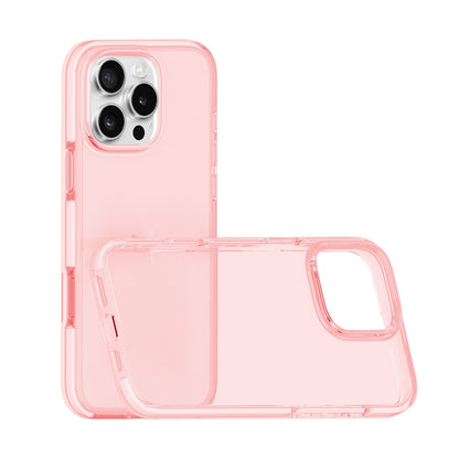 For iPhone 16 Pro Max Two-color Shockproof High Transparency TPU Phone Case(Pink) - iPhone 16 Pro Max Cases by buy2fix | Online Shopping UK | buy2fix