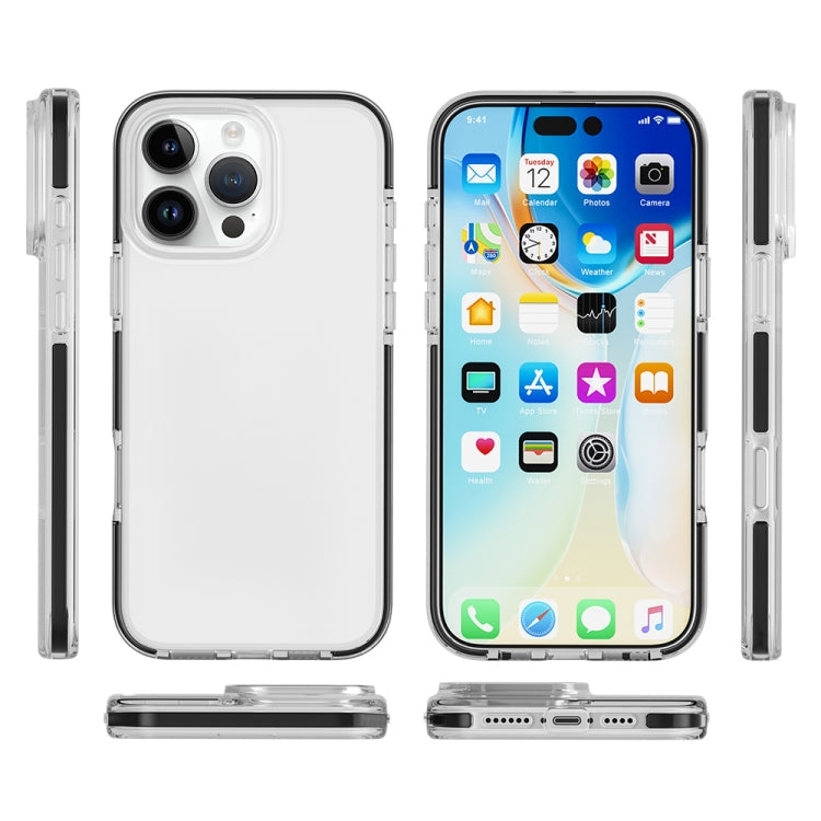 For iPhone 16 Pro Two-color Shockproof High Transparency TPU Phone Case(Black) - iPhone 16 Pro Cases by buy2fix | Online Shopping UK | buy2fix