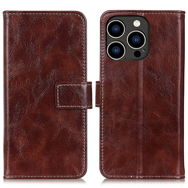 For iPhone 16 Pro Max Retro Crazy Horse Texture Horizontal Flip Leather Phone Case(Brown) - iPhone 16 Pro Max Cases by buy2fix | Online Shopping UK | buy2fix