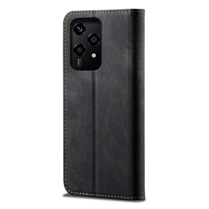 For Honor 200 Lite Global Denim Texture Flip Leather Phone Case(Black) - Honor Cases by buy2fix | Online Shopping UK | buy2fix