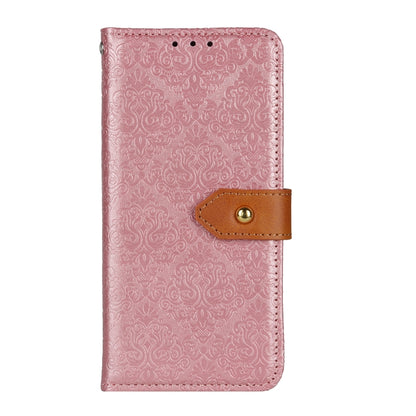 For iPhone 16 Pro European Floral Embossed Leather Phone Case(Pink) - iPhone 16 Pro Cases by buy2fix | Online Shopping UK | buy2fix