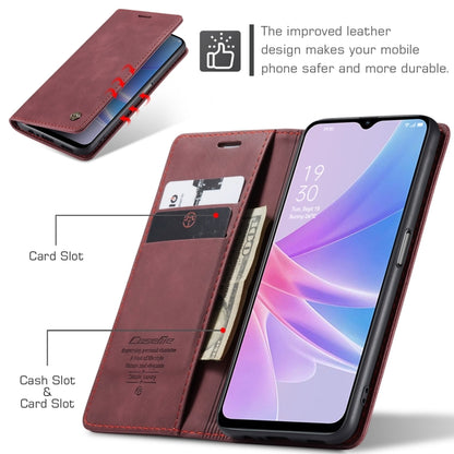 For OPPO A58 5G / A58X 5G CaseMe 013 Multifunctional Horizontal Flip Leather Phone Case(Wine Red) - OPPO Cases by CaseMe | Online Shopping UK | buy2fix