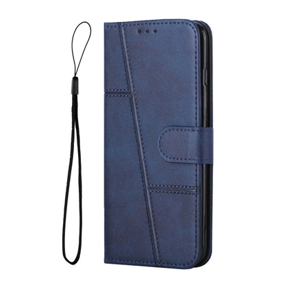 For Xiaomi Redmi K70 / K70 Pro Stitching Calf Texture Buckle Leather Phone Case(Blue) - K70 Pro Cases by buy2fix | Online Shopping UK | buy2fix