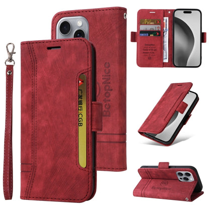 For iPhone 16 Pro Max BETOPNICE Dual-side Buckle Leather Phone Case(Red) - iPhone 16 Pro Max Cases by BETOPNICE | Online Shopping UK | buy2fix